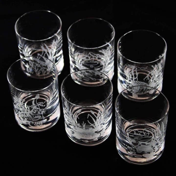 Körner-Körner GbR - Vente Verres à cocktail/alcool - Verres à shot poissons gravés 6 pièces 60 ml3