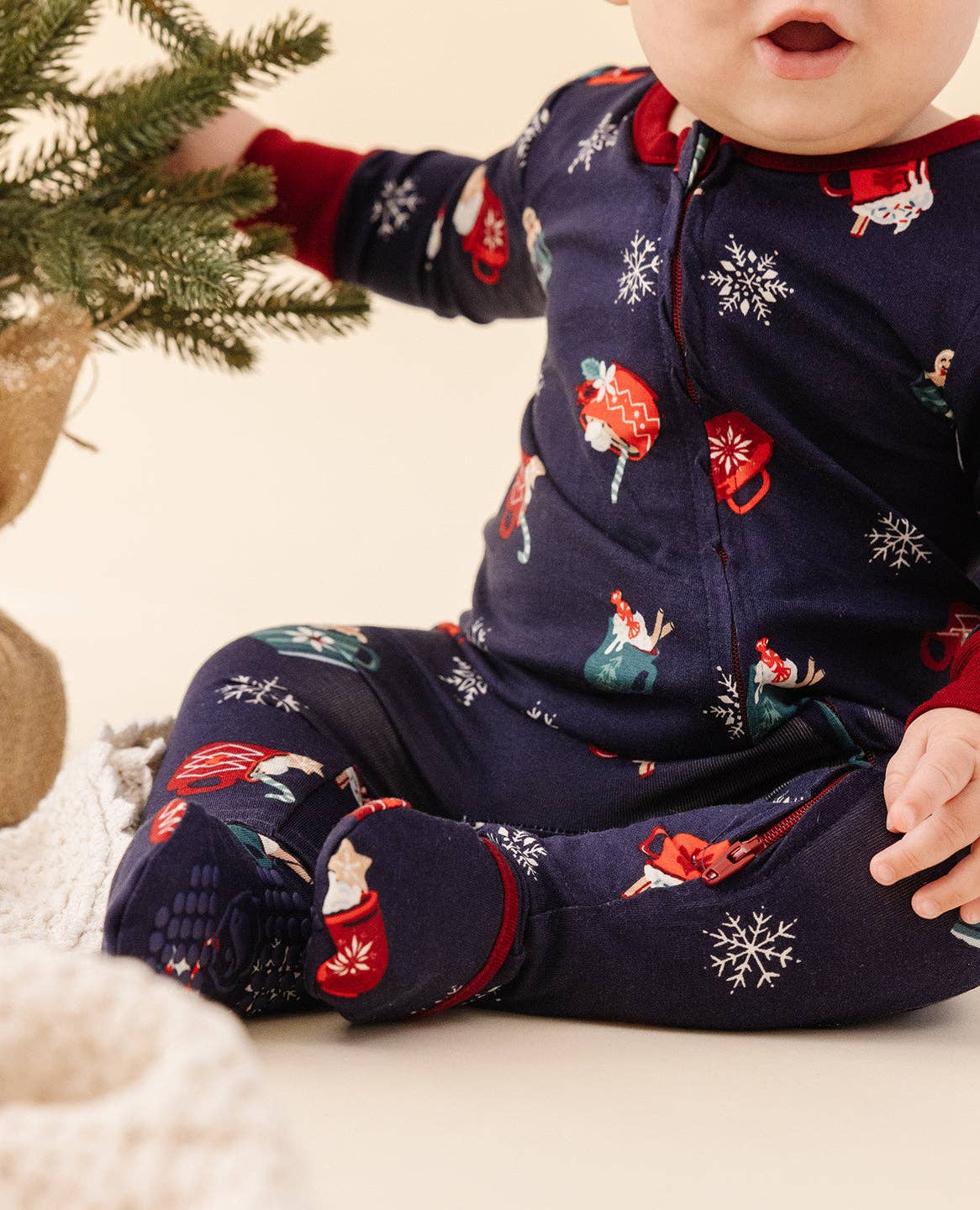 Lark - Wholesale Jumpsuit - Baby - Holiday Convertible Footie in Cozy Cocoa5