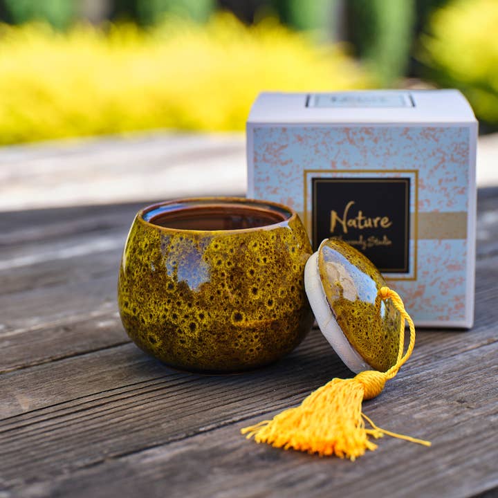Nature Rhapsody Studio - Wholesale Jar/Filled Candle - Serenity Glow Candle - Gold – 100% Handpoured Soy Wax