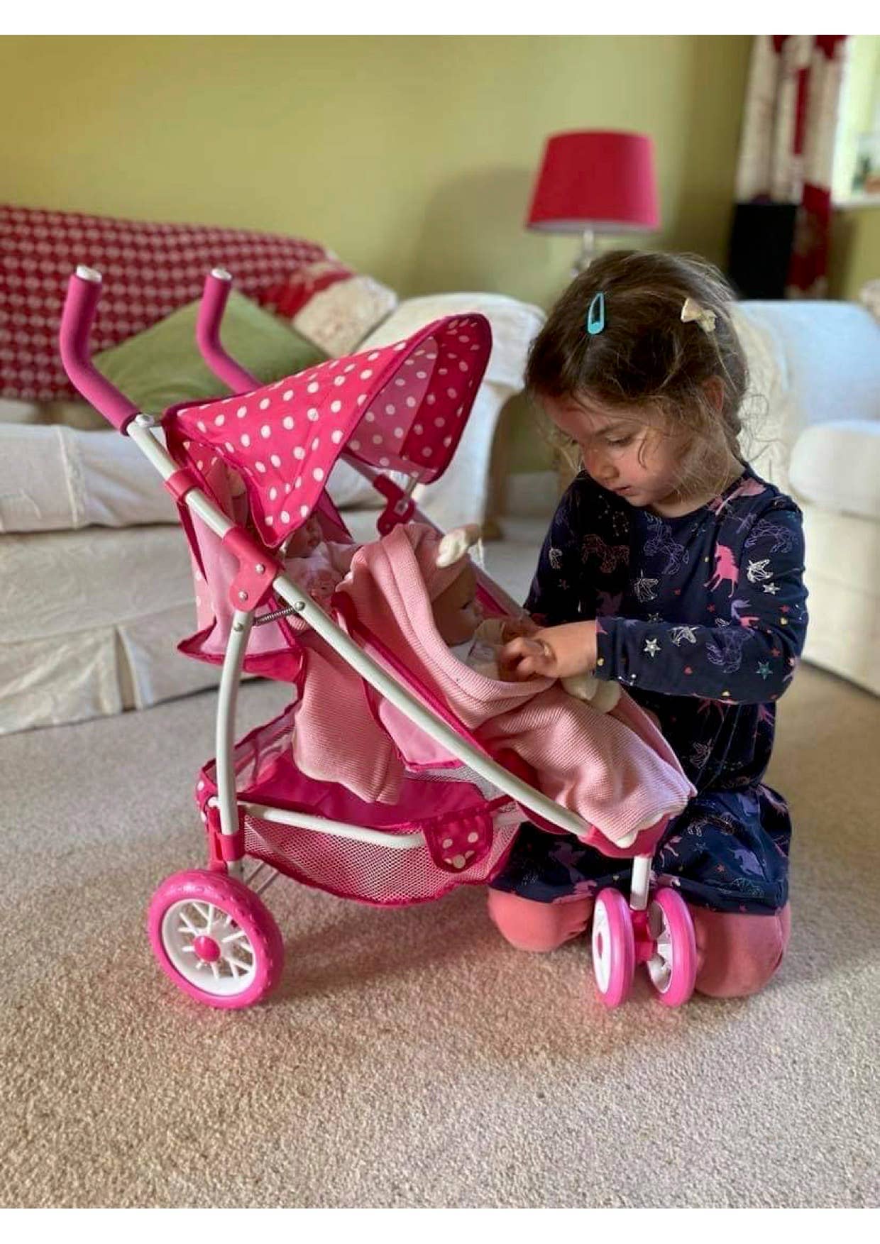 Roma - Vendita all'ingrosso Passeggino per bambole - Bambini - Carrozzina Tandem Roma Dotty7