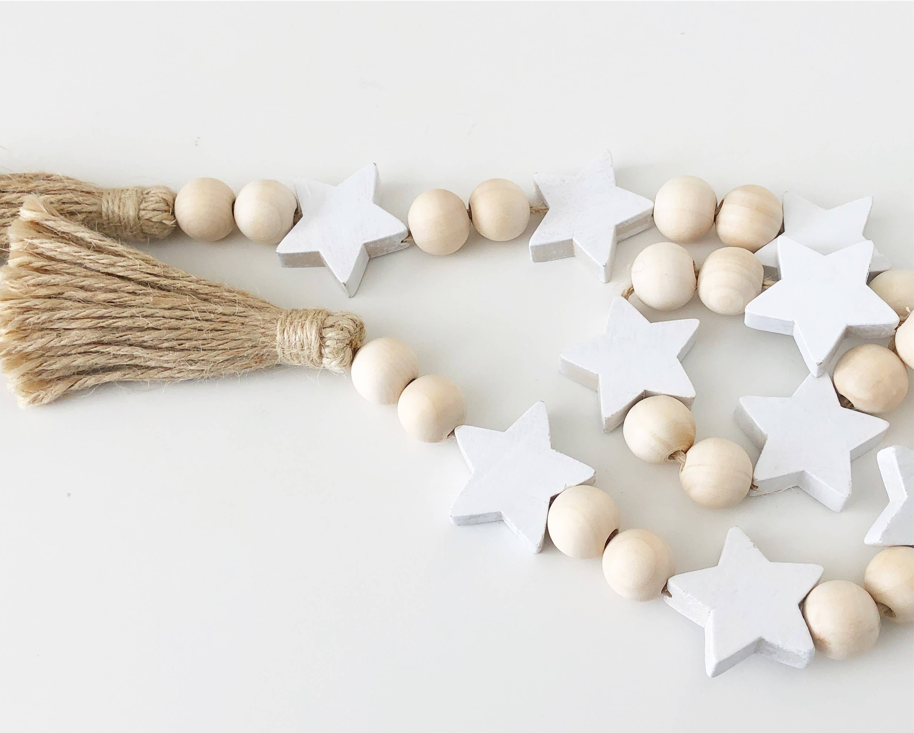 Foundations Decor - Vente Fanion/guirlande - Guirlandes de perles en bois - couleurs et formes classiques15