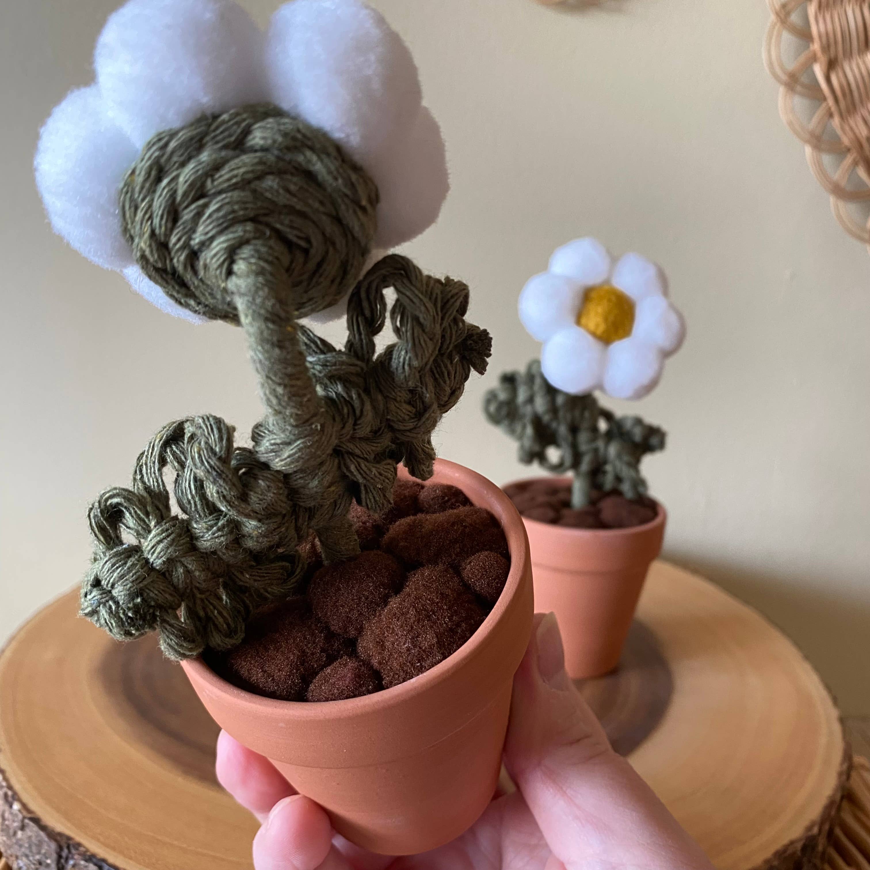 ForgetBKnot - Wholesale Artificial Flowers - Pompom, Felt and Macrame Forever Fibre Flower - Single 12