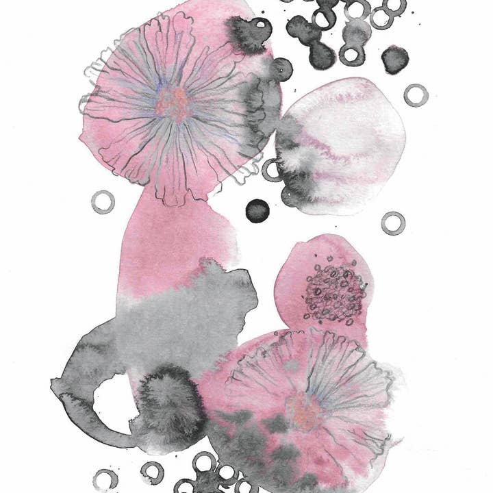 Pink Flower on Seed Paper Card for wholesale by Lara Coutihno