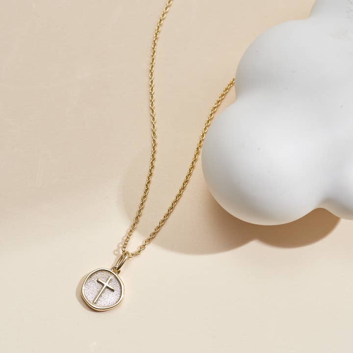 gold coin cross necklace for wholesale by Cool and Interesting