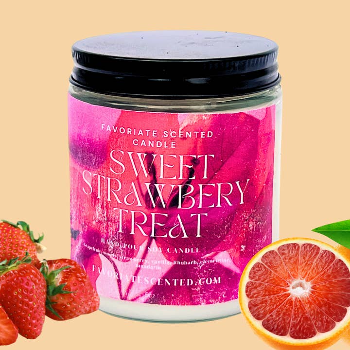 bougie Sweet Strawberry - cire de soja pour la vente par favoriate scented