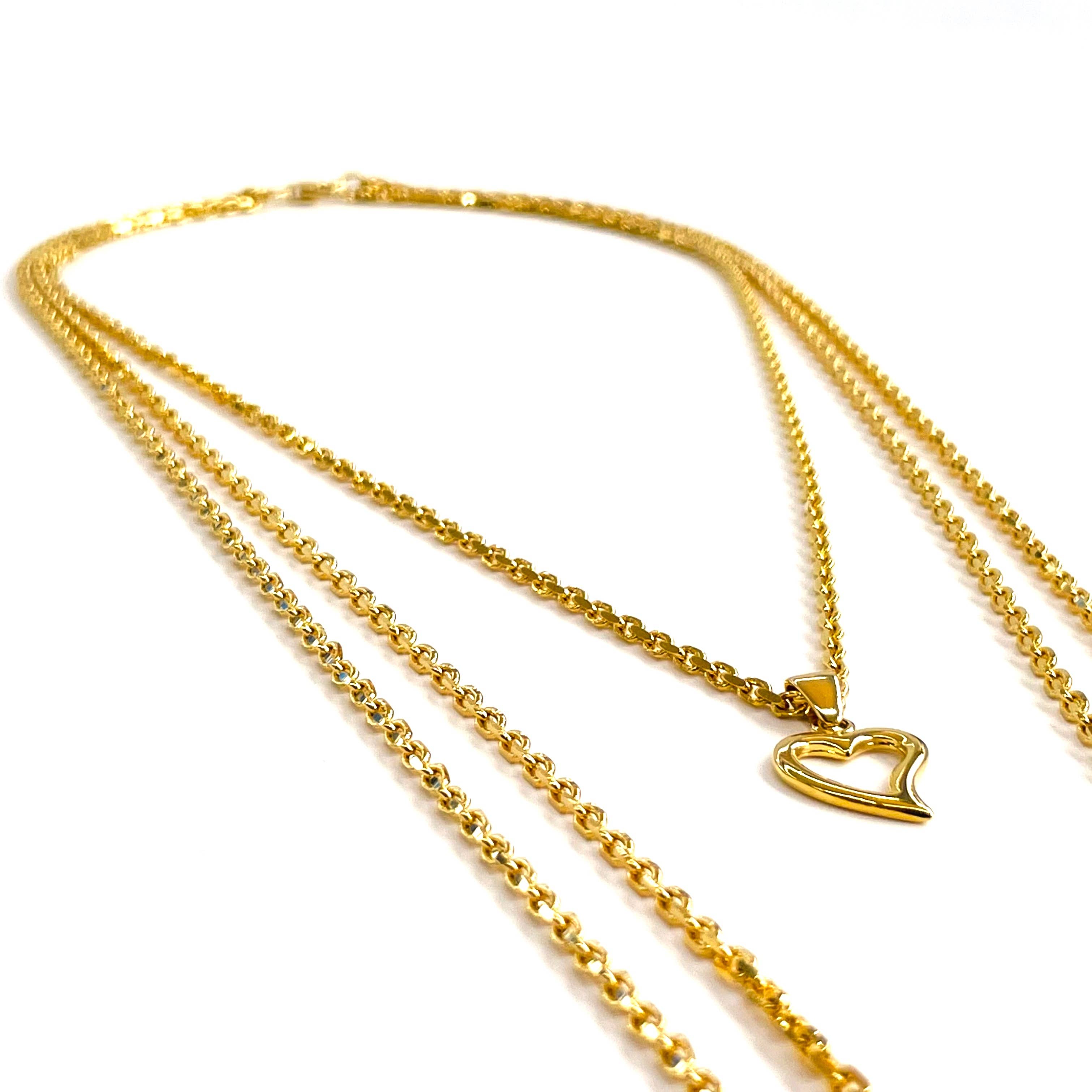 GI.OTTO - Wholesale Pendant/Charm Necklace - Shiny Trio Necklace 76 cm Gold7