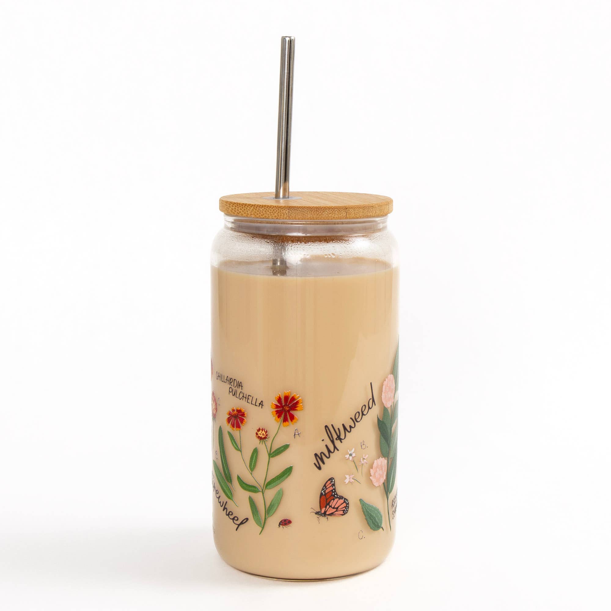 1canoe2 | One Canoe Two Paper Co. - Wholesale Drinking Glass/Cup - Wildflower Botanicals Glass Can2