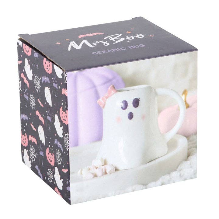 Something Different Wholesale - Wholesale Coffee Mug - Mrs Boo Ghost Shaped Halloween Mug with Bow4