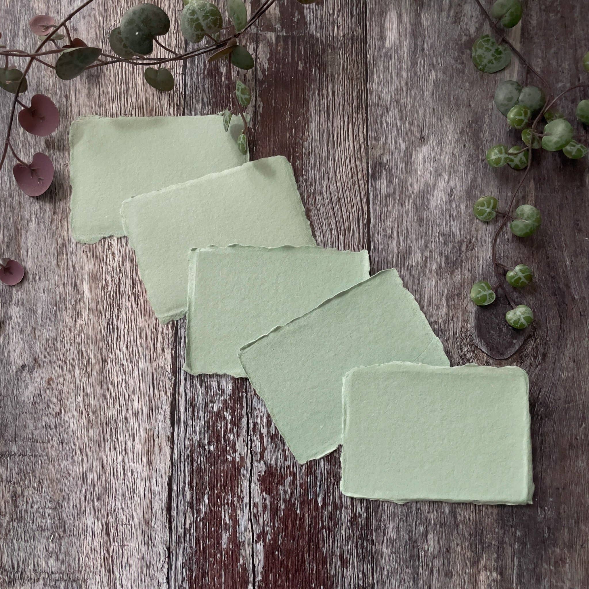 The Natural Paper Company - Wholesale Painting Paper - Dusky Green Handmade Paper | Pack of 5 | Recycled Cotton Rag8