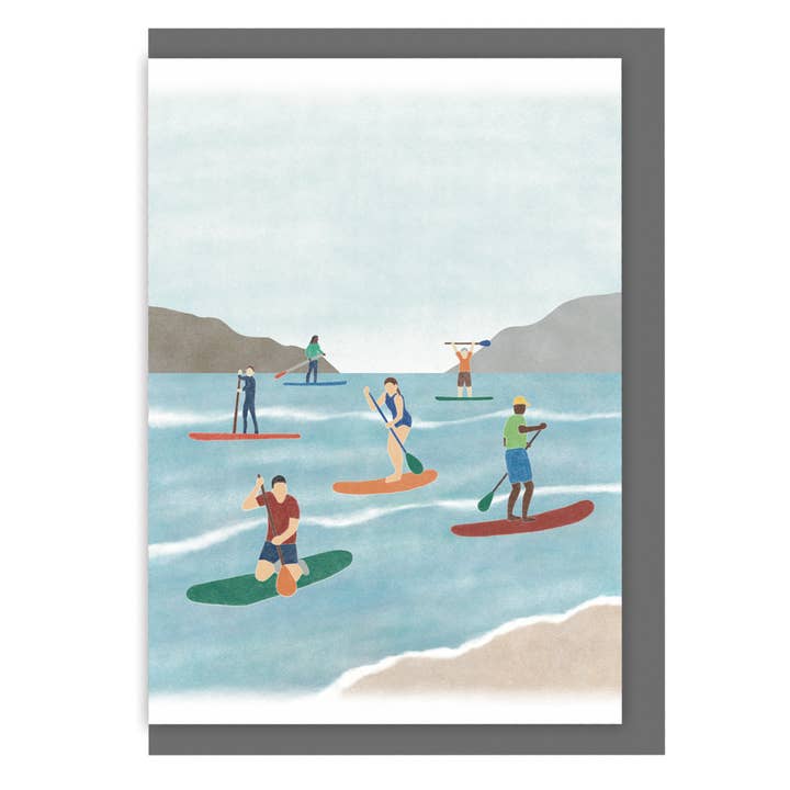 Grußkarte zum Stand-Up-Paddling für den Großhandel von Ingletop