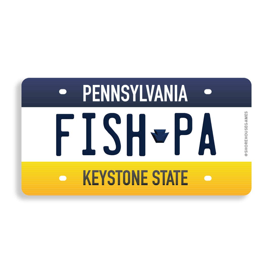 Ski House Games – wholesale Sticker – Fish PA - Pennsylvania License Plate Sticker0