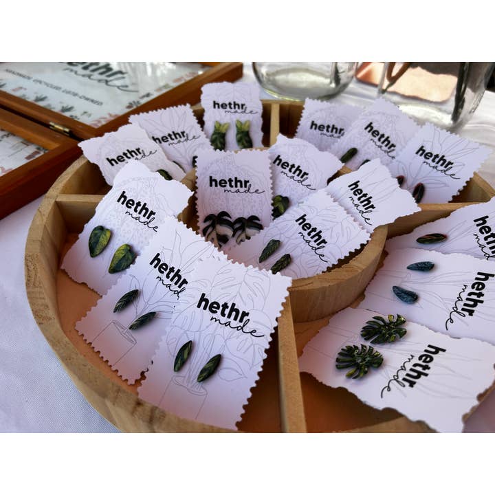 hethr - Wholesale Dangle Earrings - Aglaonema Earring, Magnet, Pin, Decor, Plant Lovers, Leaf (C5