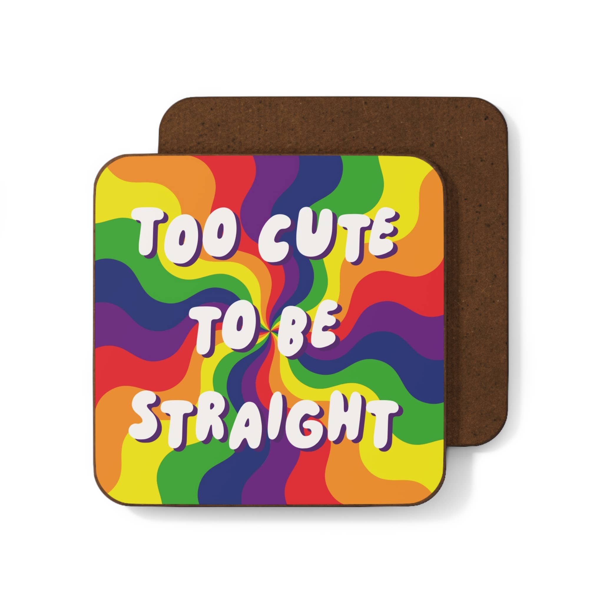 Betiobca – wholesale Coasters – Too Cute to Be Straight – Rainbow Coaster0