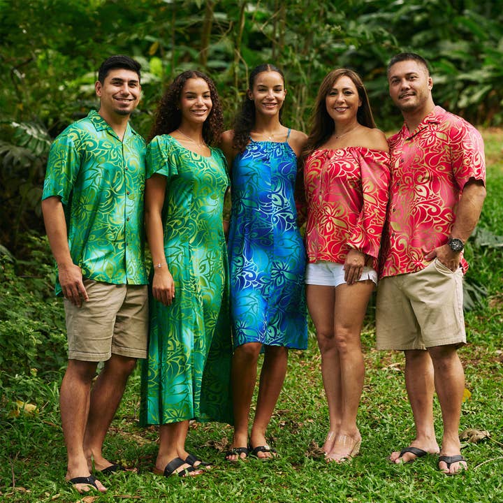 Hilo Hattie - Wholesale Button Down Shirt - Men's - Tribal Tiare Aloha Shirt15