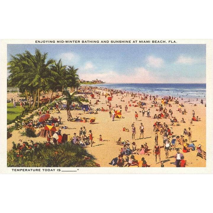 Carte postale FL-269 Plage, Miami Beach, Floride pour la vente par Found Image Press