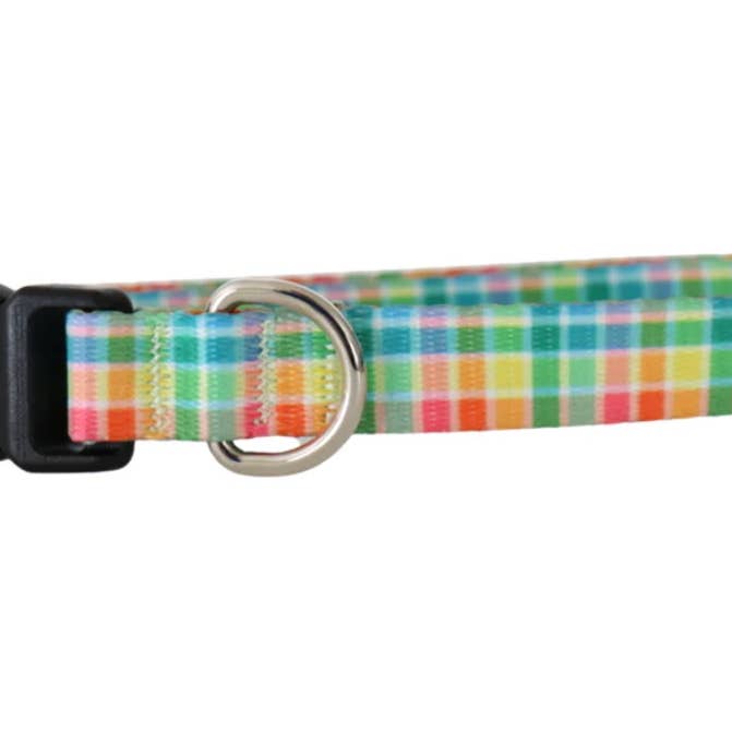 RAINBOW PLAID - EXTRA SMALL DOG COLLAR for wholesale by DAPPER DEXTER