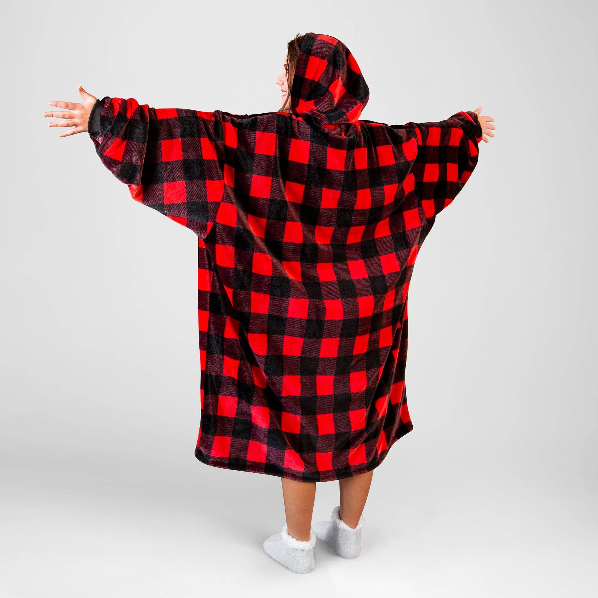Carstens, Inc. - Vente Haut d'intérieur – unisexe - Couverture à capuche rouge Lumberjack6