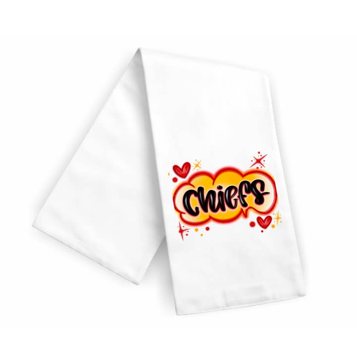 Kansas City Football Graffiti Kitchen Tea Towel for wholesale by Maple Leaf Market