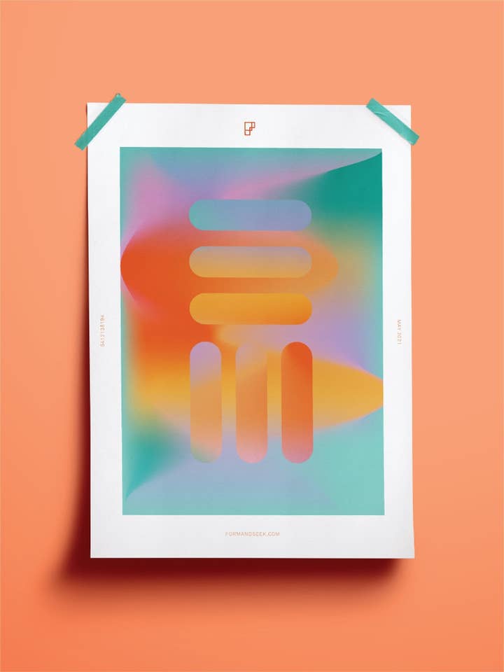 Œuvre d'art numérique en palette pour la vente par Form & Seek