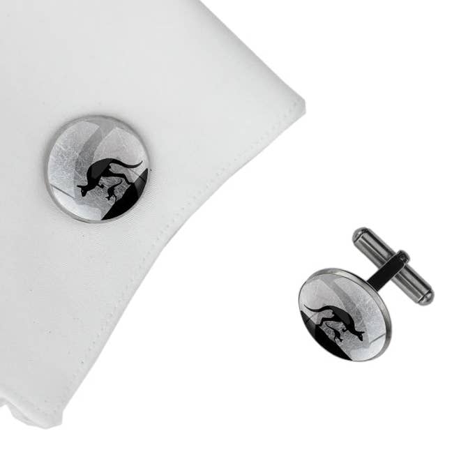 Iconic Animals Cufflinks Australian Kangaroo - MFY136W for wholesale by Mo Resin