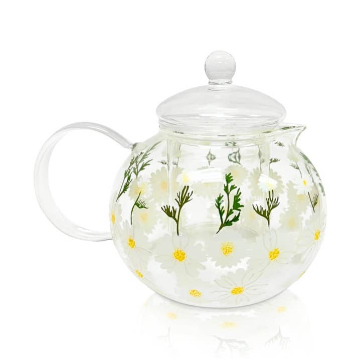 Målad prästkrage tekanna | Handmålad tekanna | Unik tekanna för wholesale av Jersey Art Glass