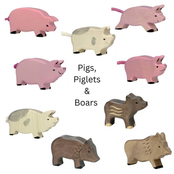 Holztiger Wooden Pigs & Boars for wholesale by Hello! Playdough!
