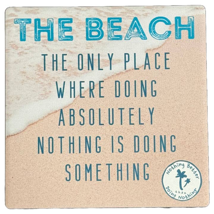 The Beach Ceramic Coaster for wholesale by Nothing Better than Doing Nothing