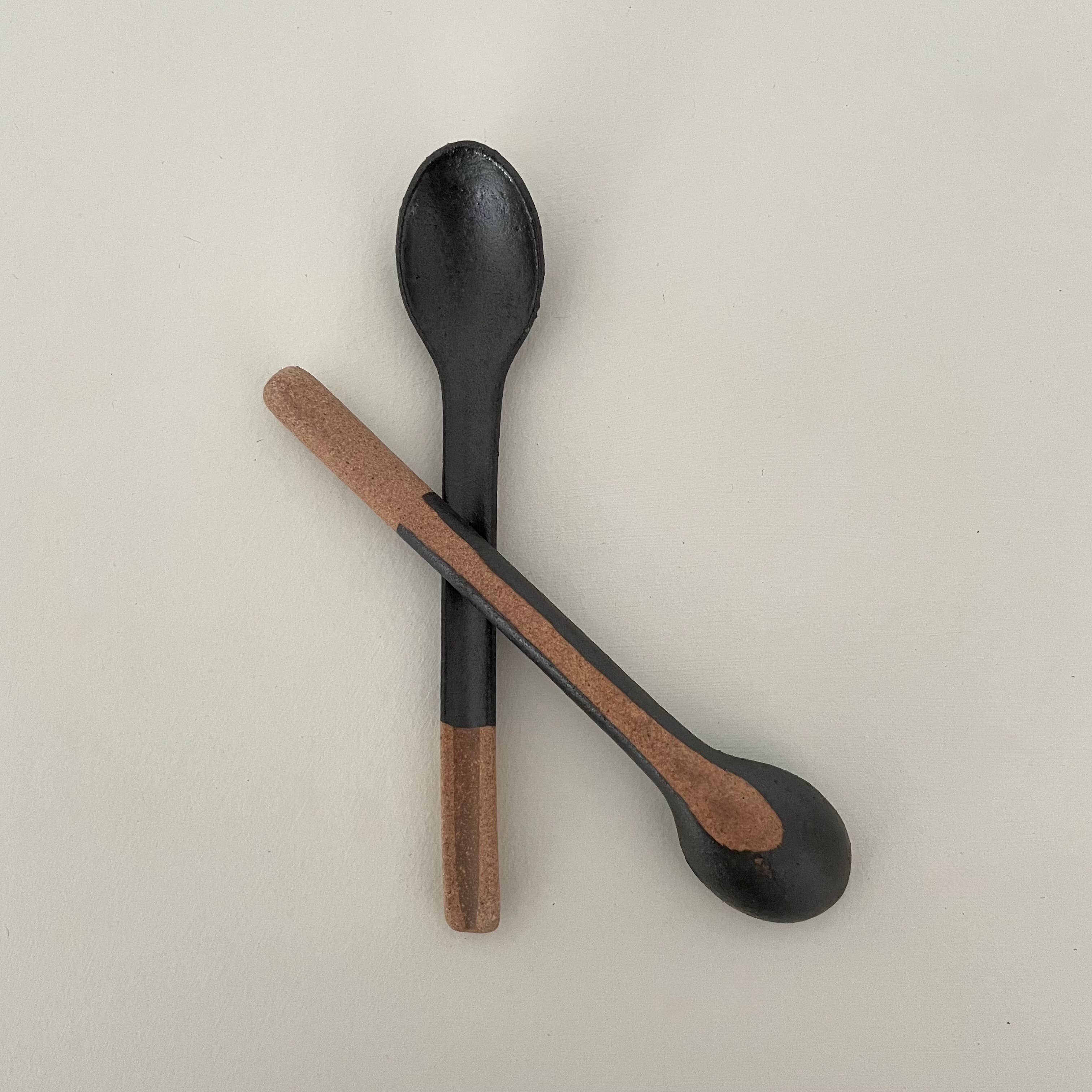 fort & field - Wholesale Kitchen Spoon - Neutral colorblock handmade Japanese pottery coffee spoon3