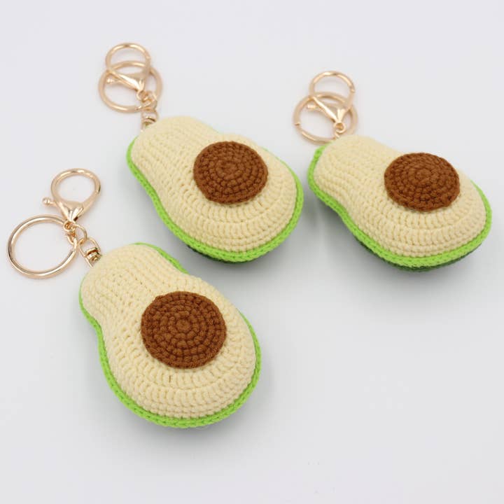 Hand-Crochet Avocado Keychain for an Earthy Vibe for wholesale by Sparkle Being