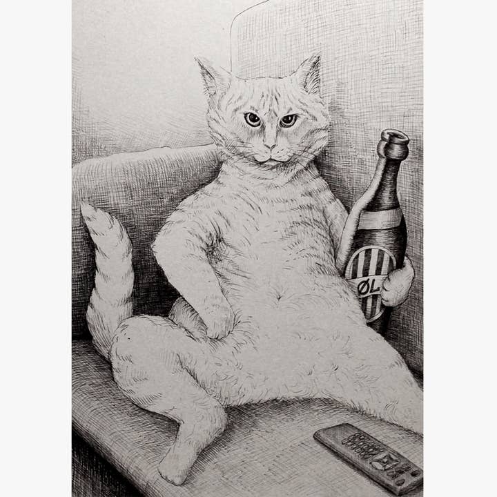 Home Alone Cat - A4 for wholesale by Løfberg og Noack