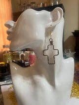 Oorbellen met open kruis - klein (1-3/4 inch) voor wholesale door Angela Catirina Jones