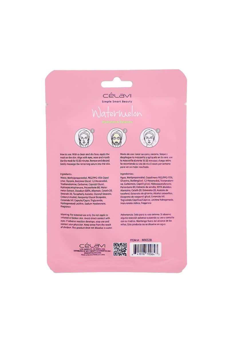 PINEAPPLE Beauty - Vente Masque pour le visage - Celavi MK028 Masque Visage Pastèque Hydratant - 24 pcs4