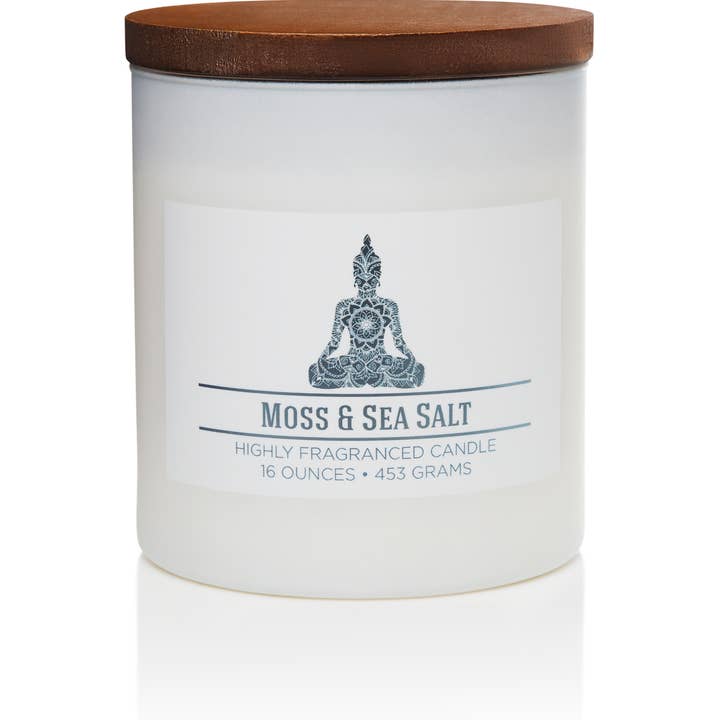 MVP Group International INC - Wholesale Jar/Filled Candle - Wellness Aromatherapy Candle Moss & Sea Salt, 2 Wick, 16oz0