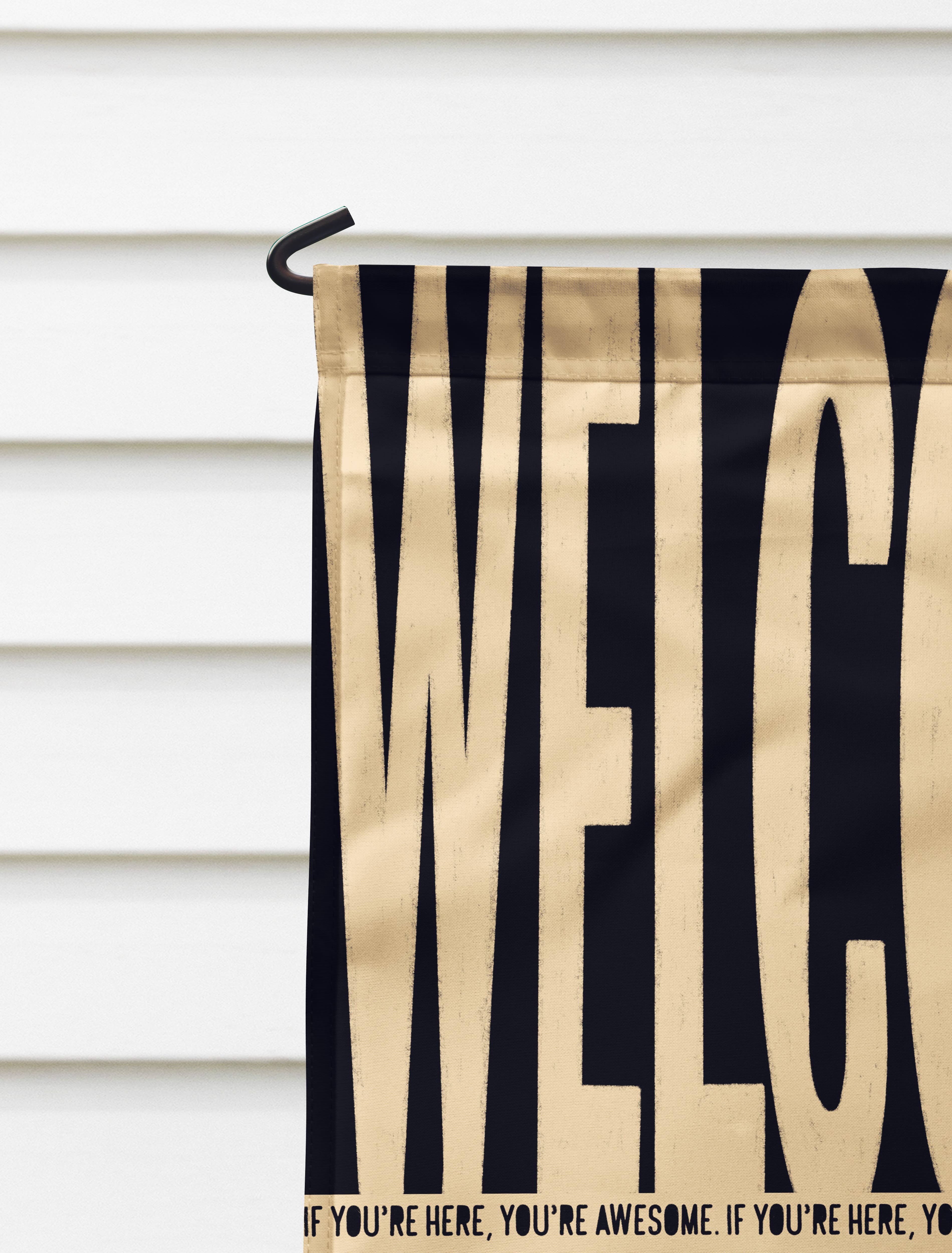 Declaration HOME - Wholesale Flag - Welcome! Cream Garden and House Flag - Double Sided5