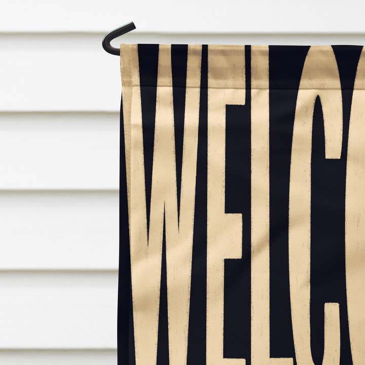 Declaration HOME - Wholesale Flag - Welcome! Cream Garden and House Flag - Double Sided5