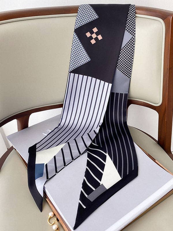 ShieldChic – wholesale Halsduk - Dam – Urban Silk Imitation Randig tryckt halsduk3