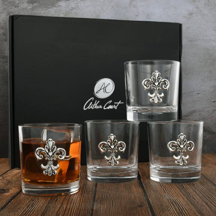 Arthur Court - Wholesale Cocktail/Liquor Glass - Fleur-de-Lis Bar Glasses Set of 45