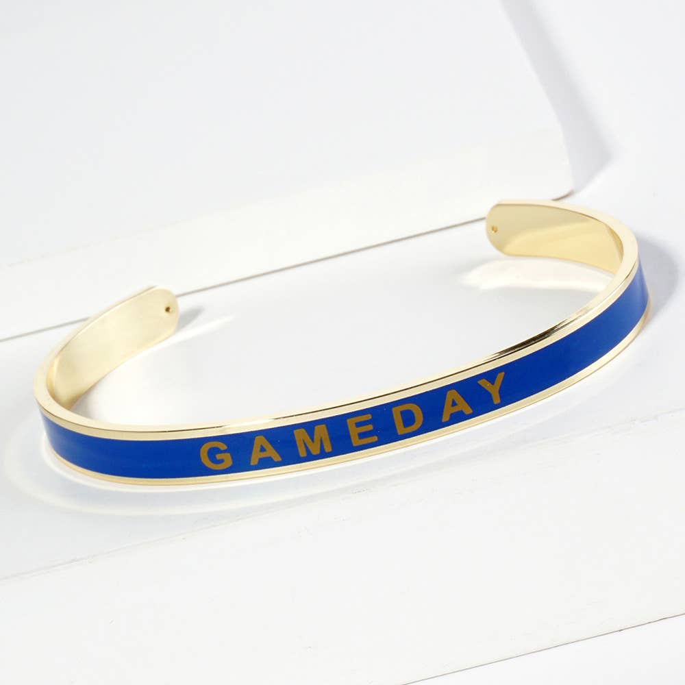 Sensibling Corp. – wholesale Manschettarmband – Guldpläterat GAMEDAY-meddelande emaljarmband0