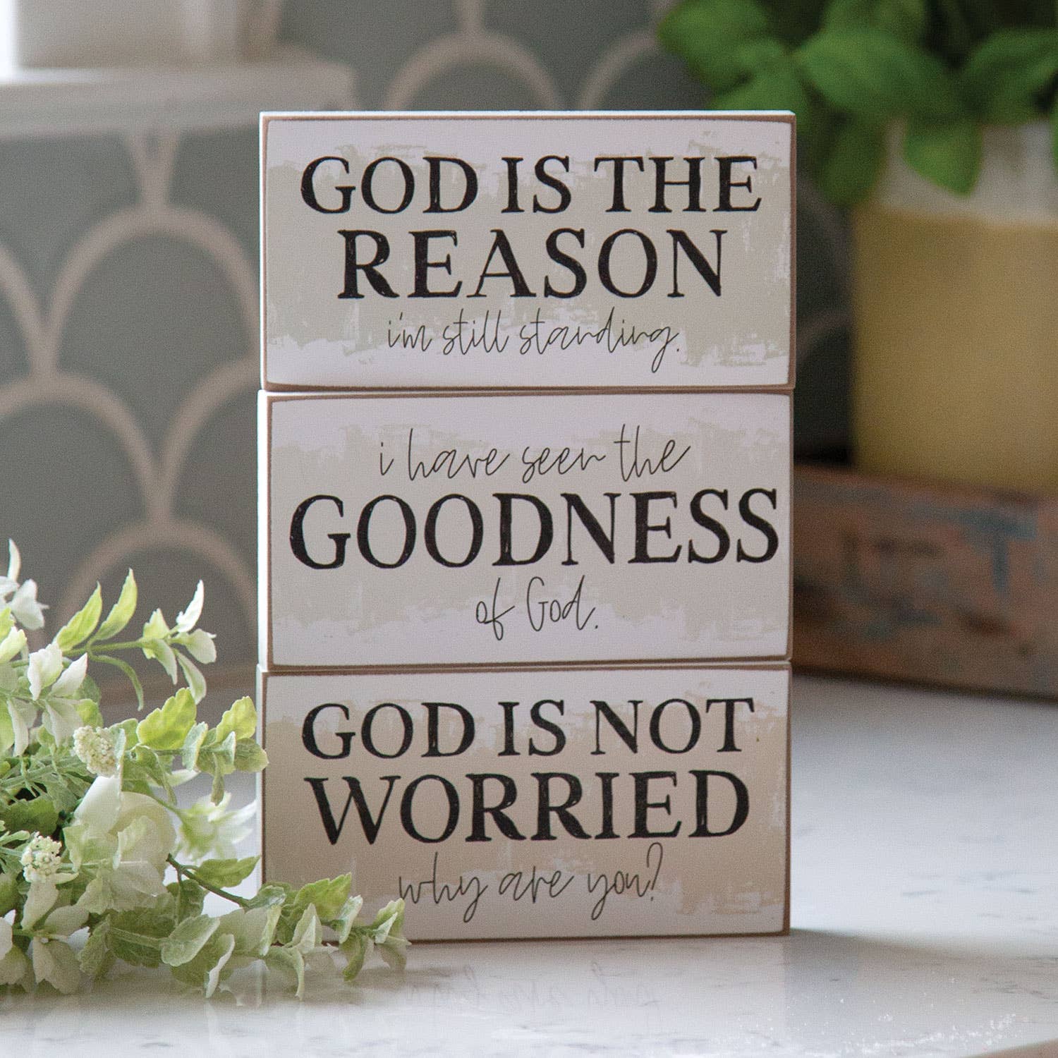 Col House Designs - Wholesale Sign - Goodness of God Block Sign, 3 Assorted1