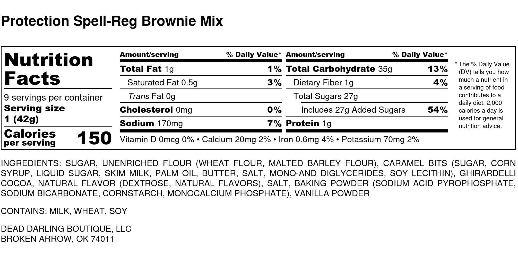 Dead Darling Boutique - Wholesale Browniemix - Protection Spell Brownie Mix4