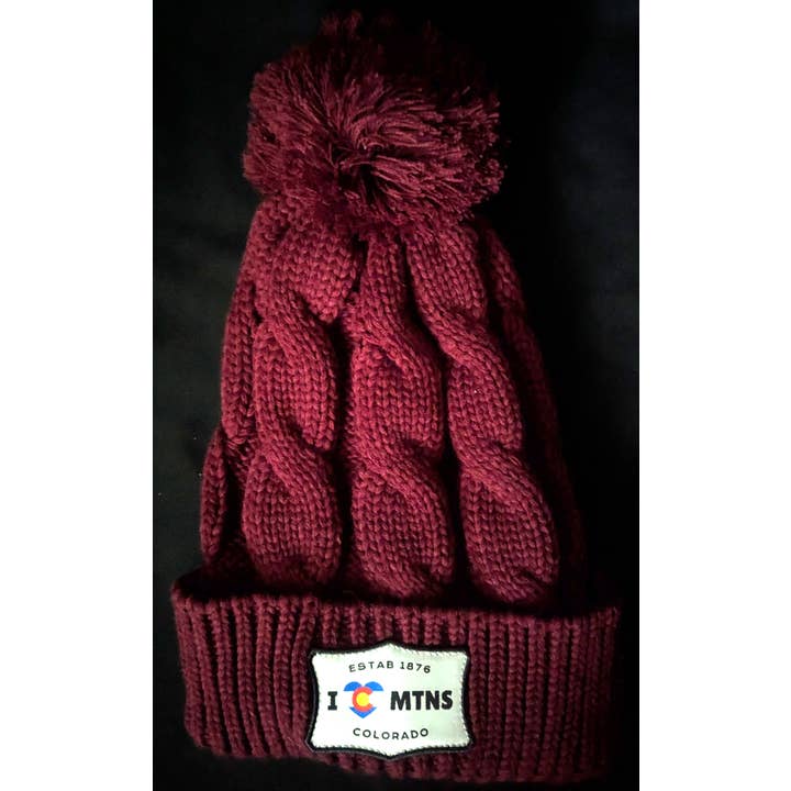 20-BEANIE- Breck Official "B" 3-D Beanie- Cuffed- Pom Pom for wholesale by LOVE LIGHT APPAREL, LLC