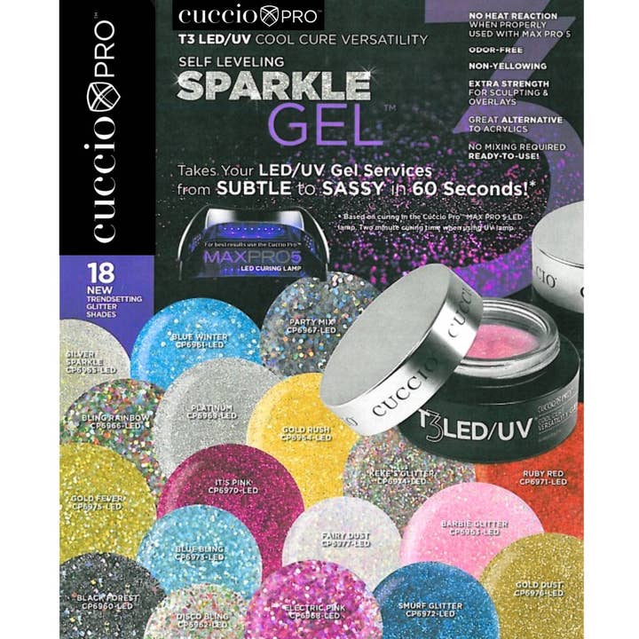 Cuccio - Wholesale Nailcare Set - T3 LED/UV Sparkle Versatility Gel - Self Leveling22