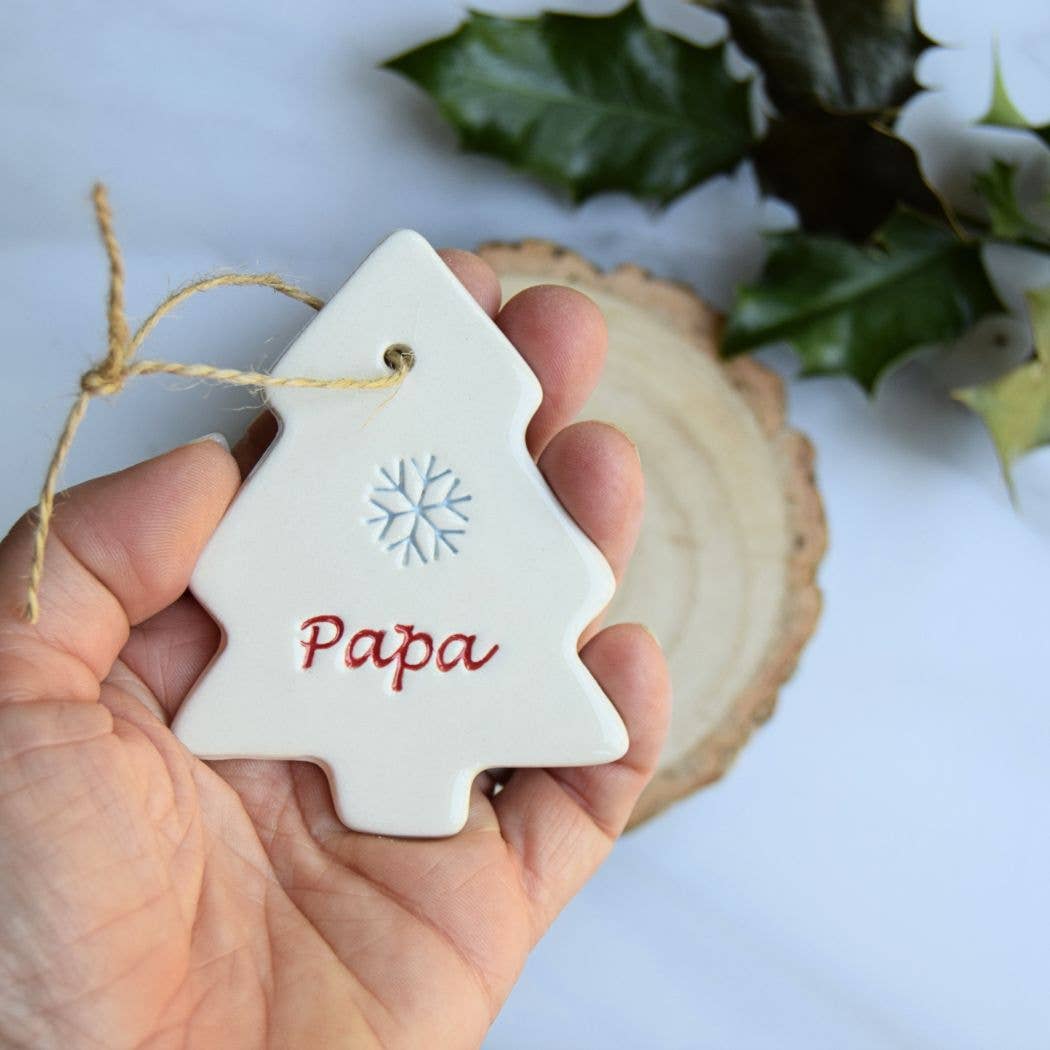 Broadlands Pottery – wholesale Ornament – Christmas - Papa - Handmade ceramic tree decoration  1