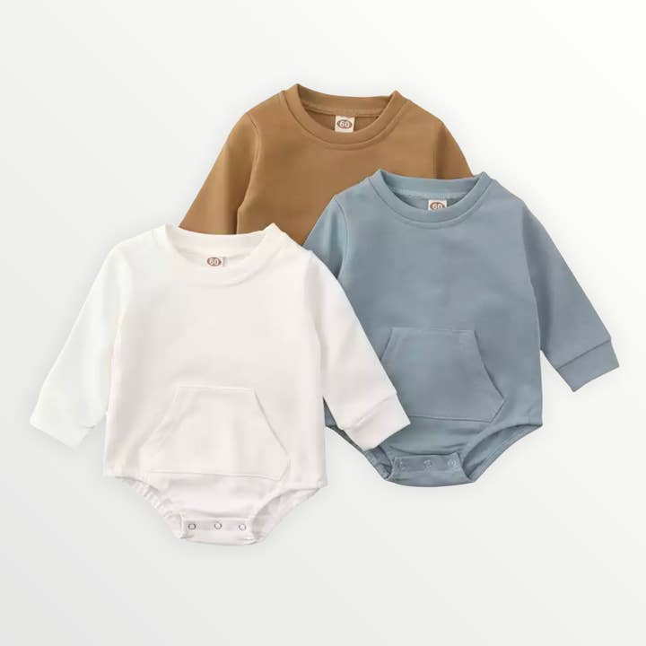Barboteuse en sweat-shirt Cole| pour bébé - 3 couleurs pour la vente par Bodoke Kids Boutique