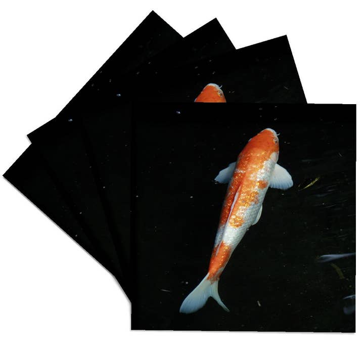 3dRose - Wholesale Coasters - 3dRose, Orange White Colors Koi Fish, Coaster
