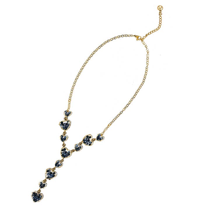 Y NECKLACE WITH HEART PENDANT WITH CRYSTALS -YNK24124A330 for wholesale by AMORINO SRL