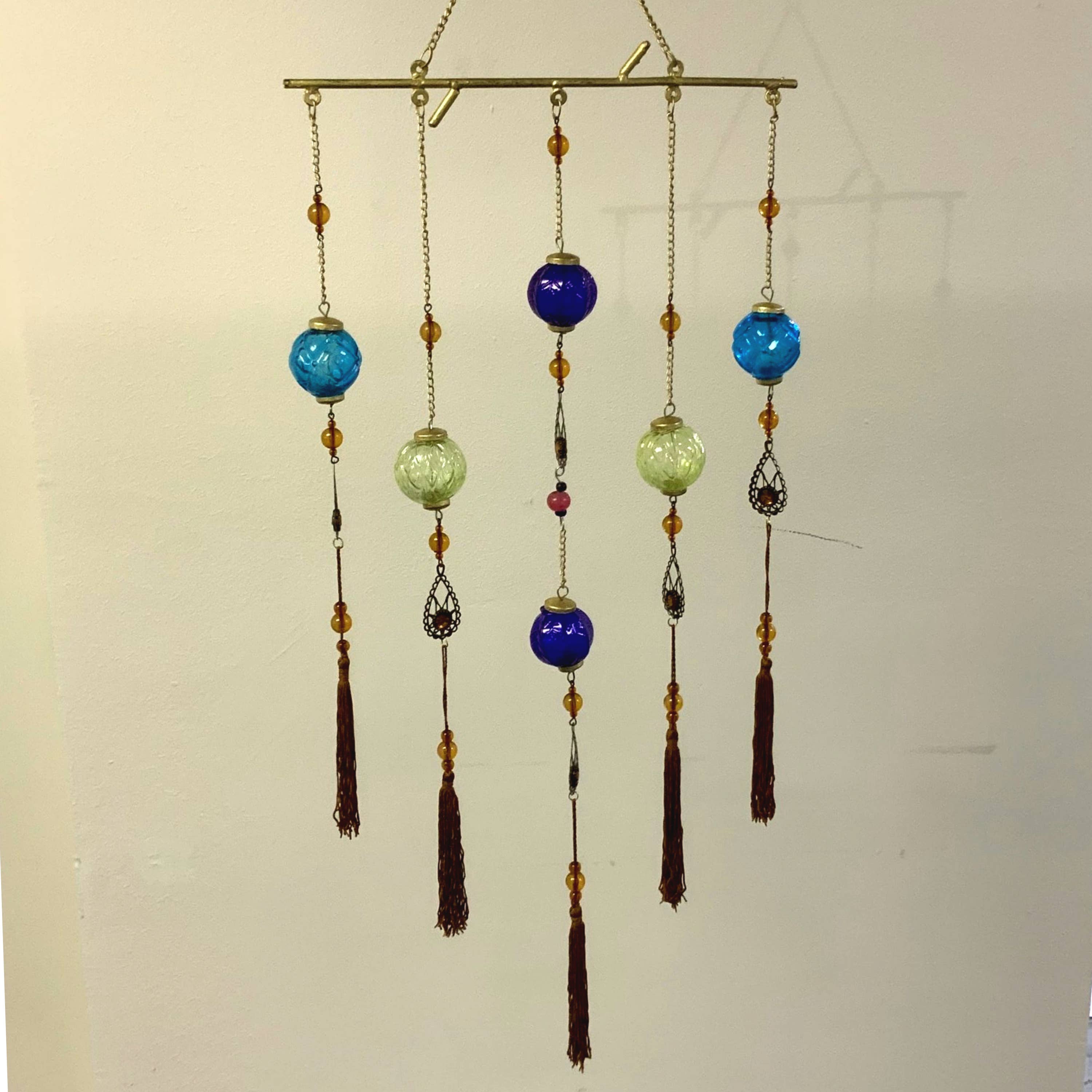 Wilco Home - Vendita all'ingrosso Acchiappasole - Acchiappasole in Vetro Zingaro con Perline di Vetro e Nappe2