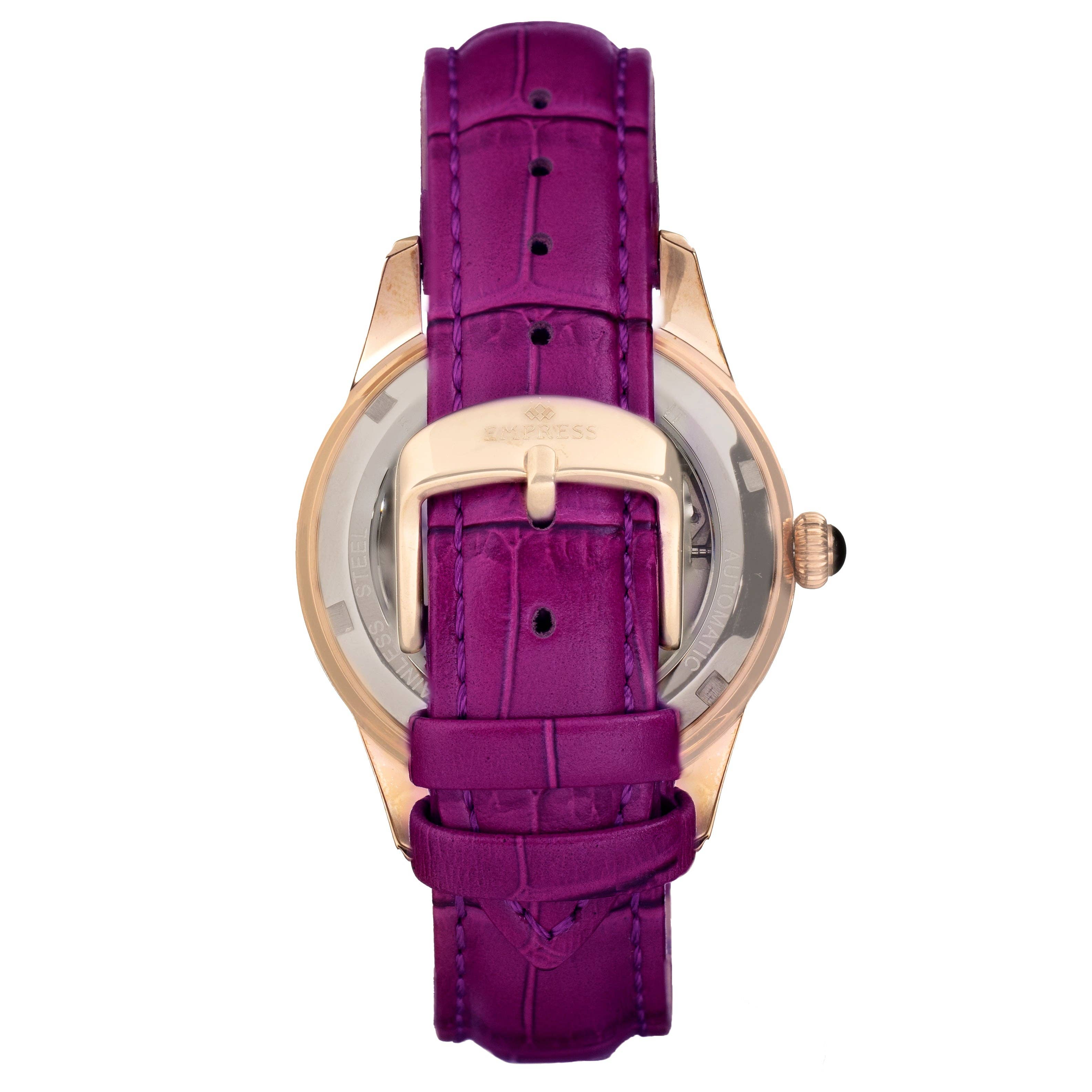 Empress - Wholesale Wrist Watch - Women's - Empress Augusta Automatic Mosaic Mother-of-Pearl Leather-Band Watch18