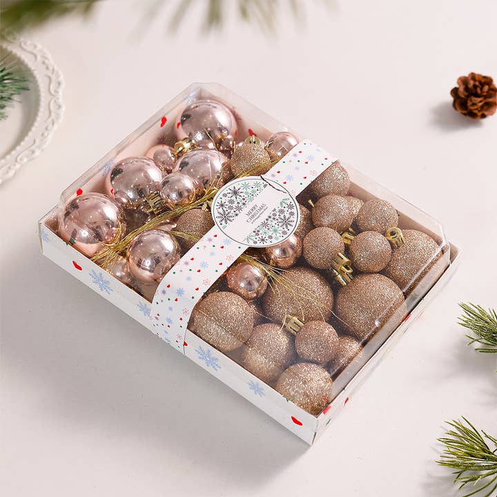 UNISHE - Wholesale Christmas Decoration - Christmas Ball Ornaments Set of 42 Pcs Hanging Decor ZK370612
