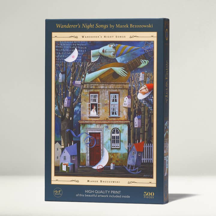 Art & Fable Puzzle Company, LLC - Wholesale Puzzle - Adult - Wanderer's Night Song; 500-pc Velvet-Touch Jigsaw Puzzle